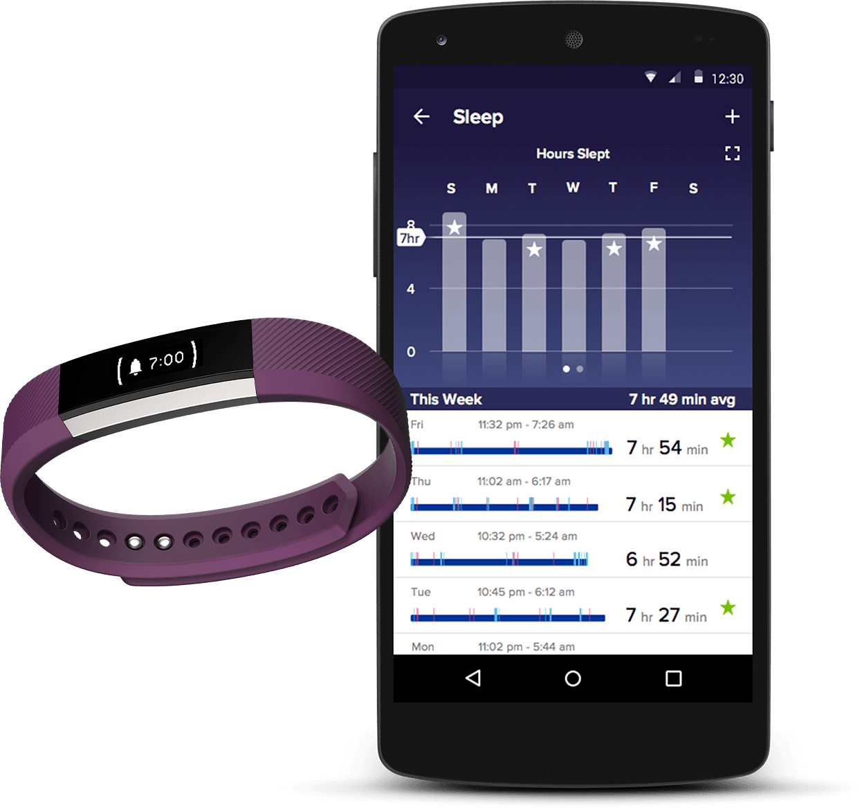 Download Silent Alarms Fitbit Alta Fitness Wristband Plum / Large