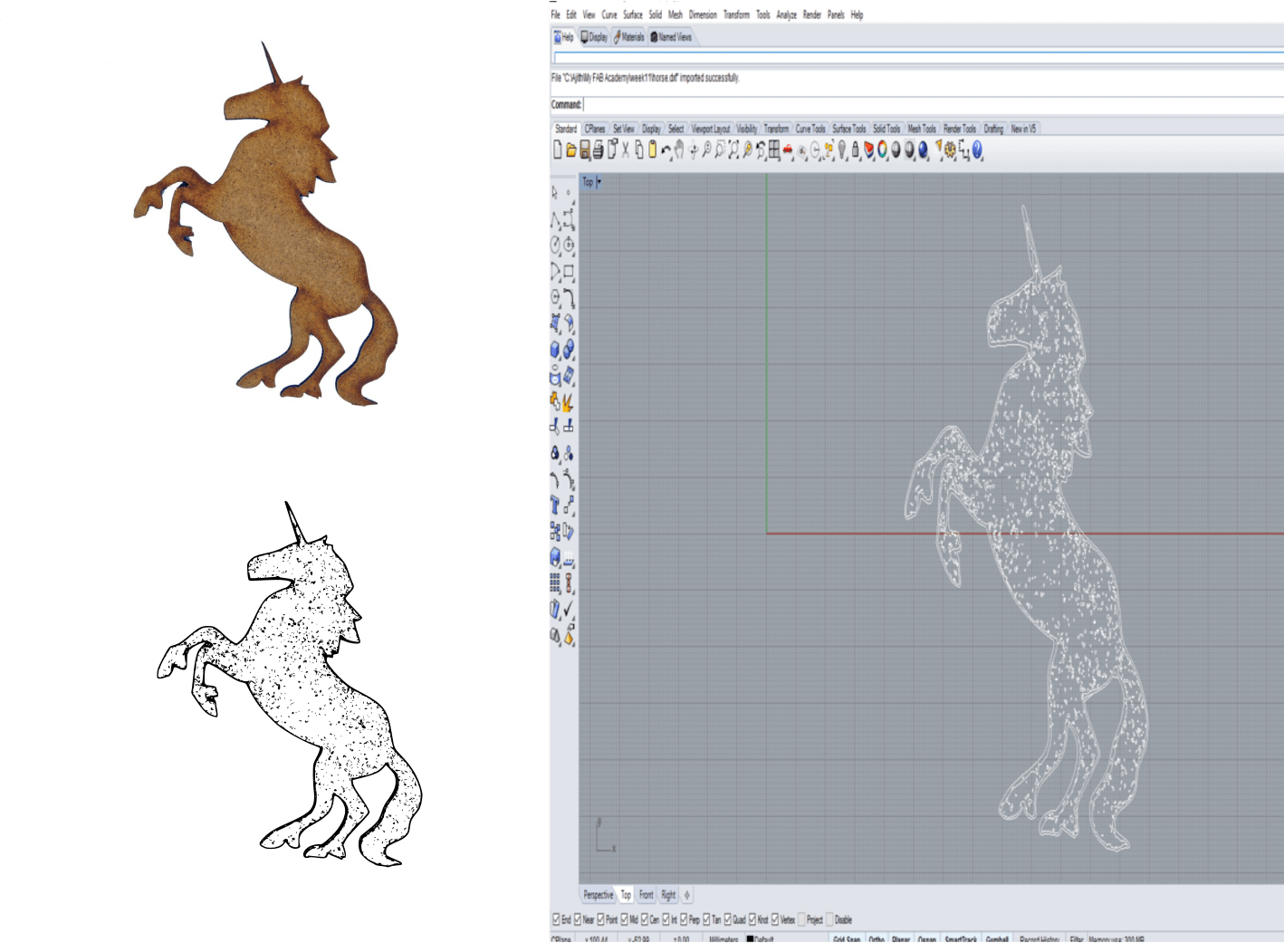 First I Tried Drawing The Model Of It In Rhino And - Pegasus Silhouette (1488x1052), Png Download