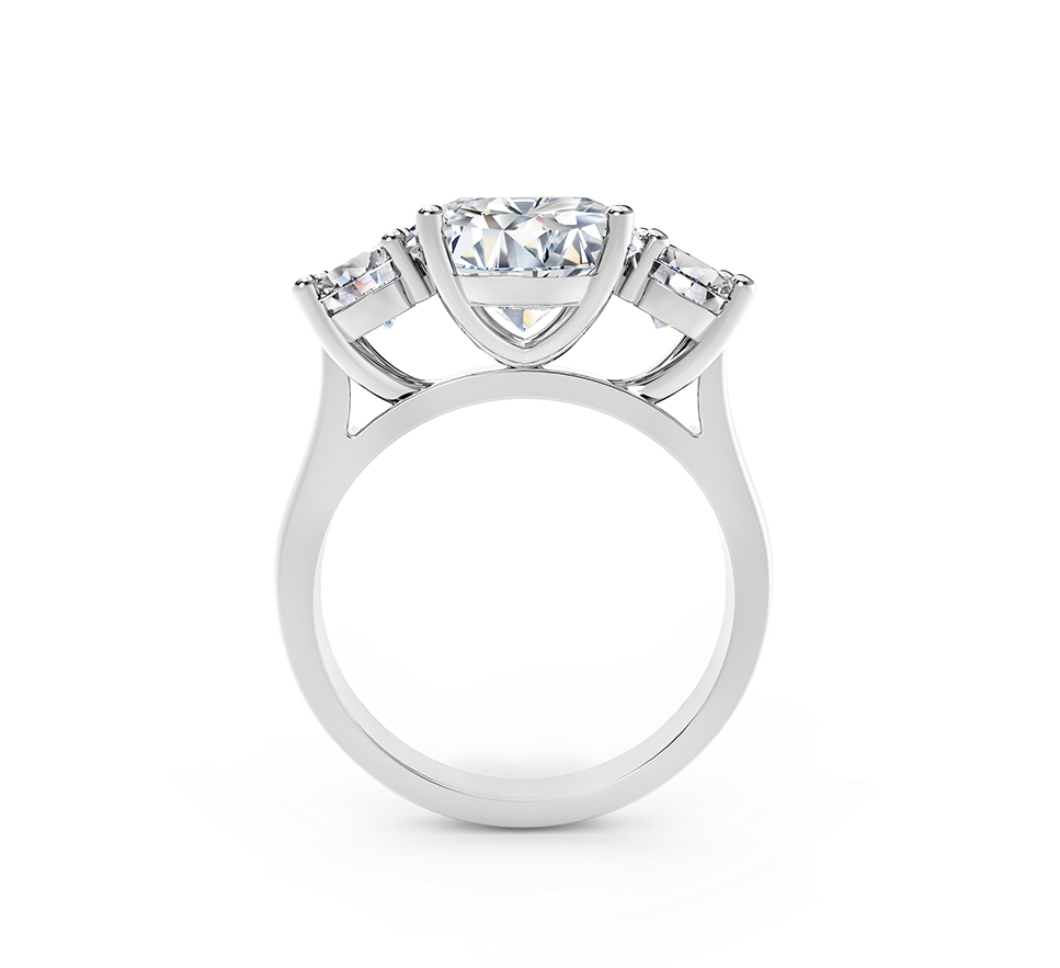 Three-stone Diamond Engagement Ring - Ring (1239x1239), Png Download