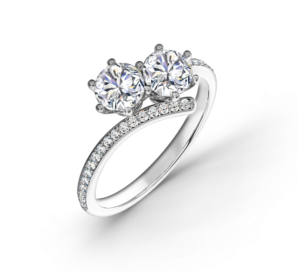 Ever Us™ Two Stone Diamond Ring - Ever Us 1/2 Ctw Two Diamond Ring, Featuring Forevermark (1239x1239), Png Download
