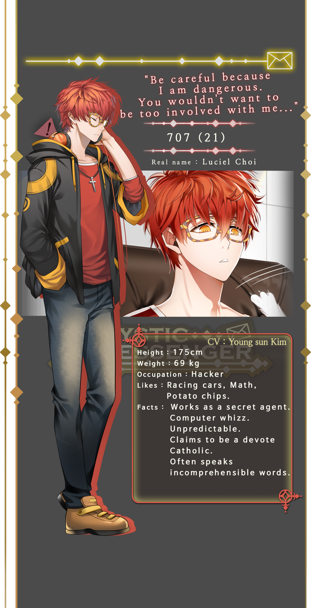 Latestcb=20160715221012 - Mystic Messenger 707 (1022x2000), Png Download