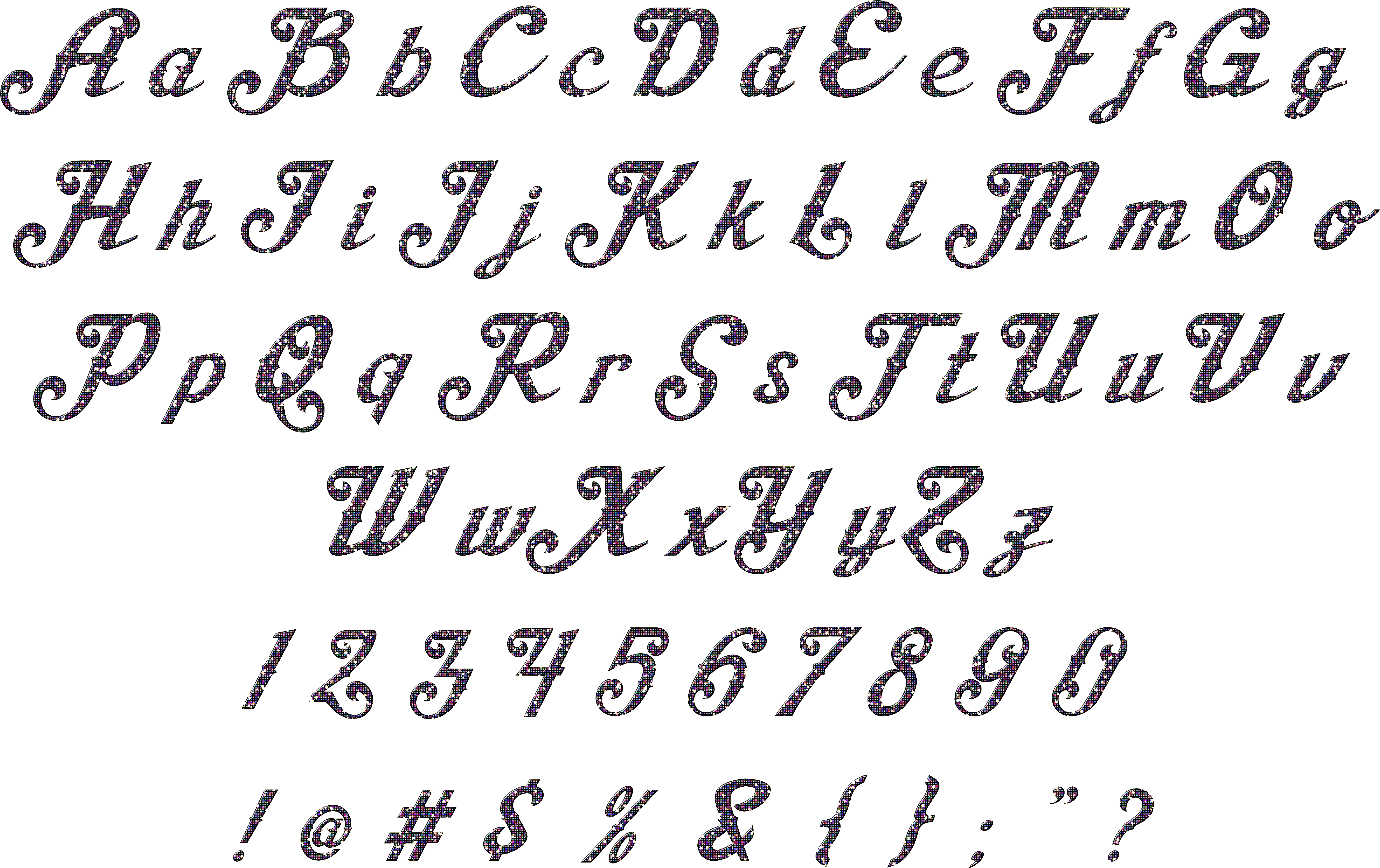 Fancy Handwriting Letters (5880x4218), Png Download