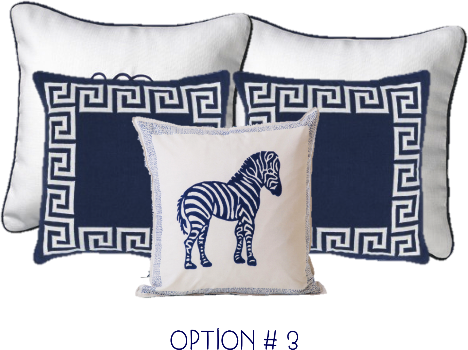 Navy Greek Key Border Pillows - Surya Kld-001 Square Indoor Decorative Pillow (1600x1237), Png Download