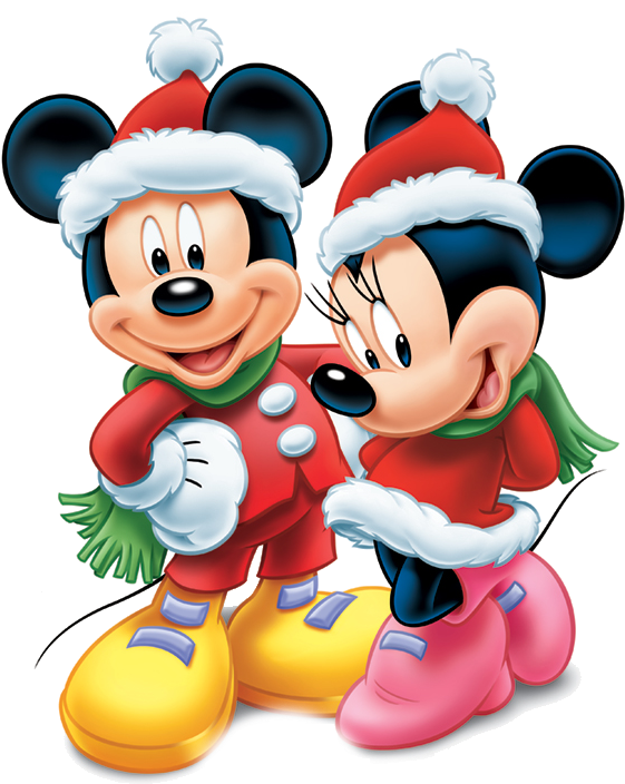 ༺♛ Christine Staniforth ♛༻ - Mickey Mouse And Minnie Mouse Christmas (590x720), Png Download