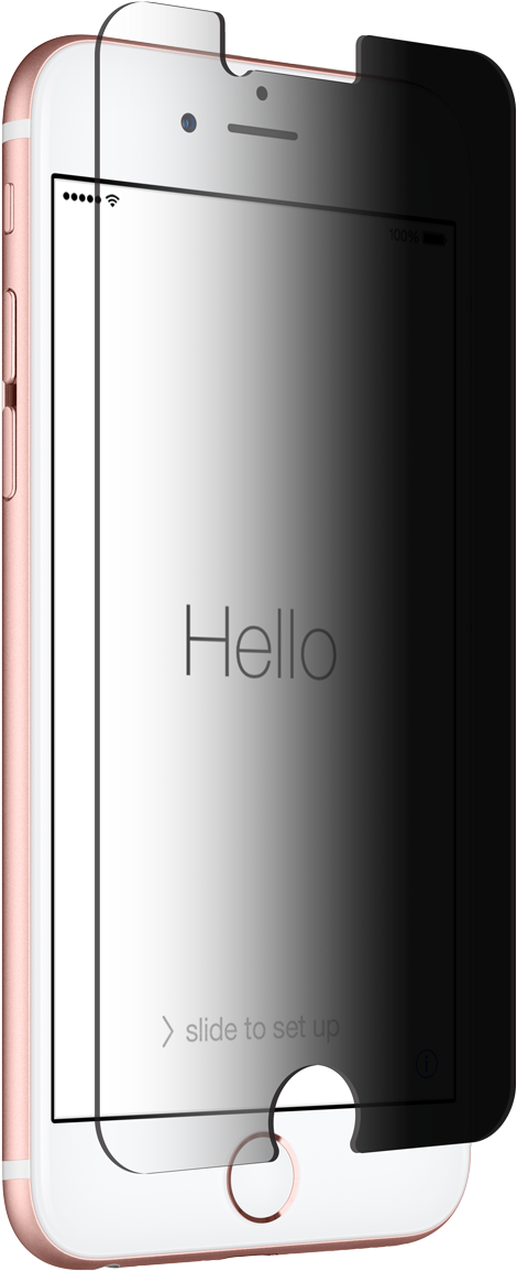 Apple Iphone 6/7/8 Series Privacy Tempered Glass - Znitro Nitro Glass Privacy Screen Privacy Filter (654x1200), Png Download