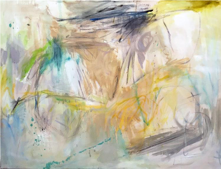 Large Abstract Oil Painting By Trixie Pitts - Watercolor Paint (833x637), Png Download
