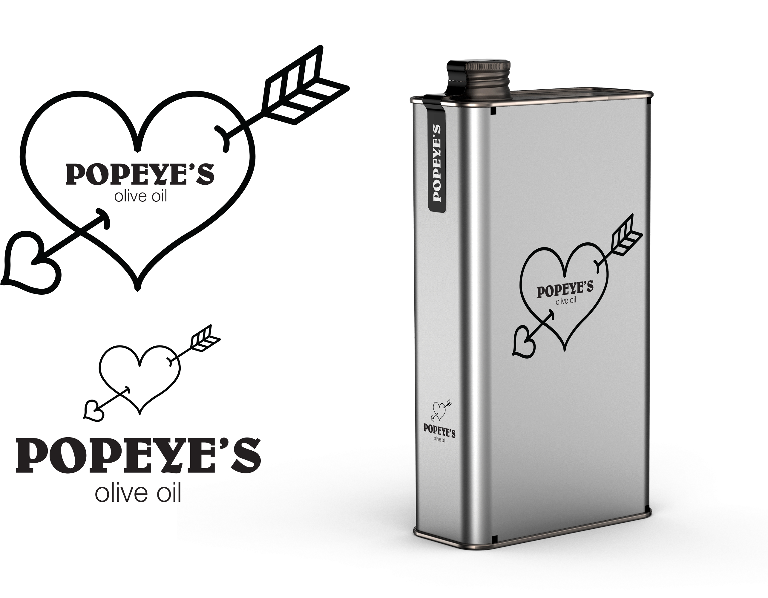 Popeye's Olive Oil - Kalp Içinde Ok Resmi (3000x2000), Png Download