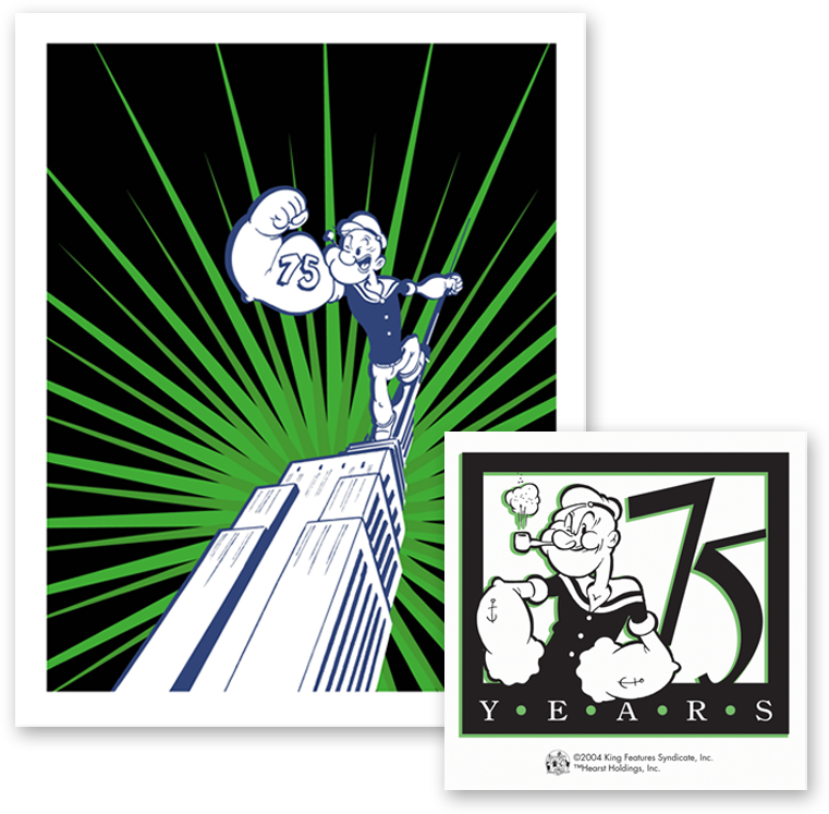 Popeye Takes Over A Nyc Icon - Popeye The Sailor Man Classic Cartoon Popeye Blowing (761x747), Png Download