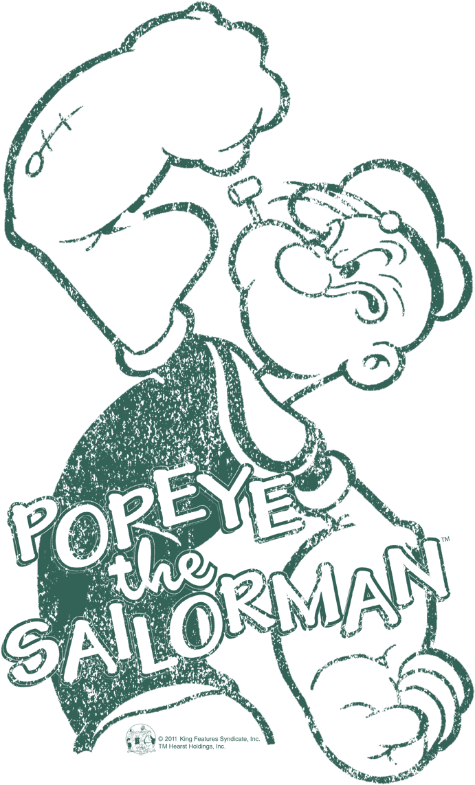 Popeye Spinach Strong Women's T-shirt - Drawing (792x1188), Png Download