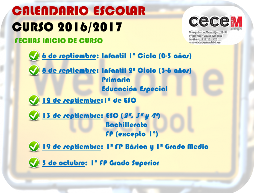 Aprobado Calendario Escolar 2016/17 - Spanish Confederation Of Schools (1030x739), Png Download