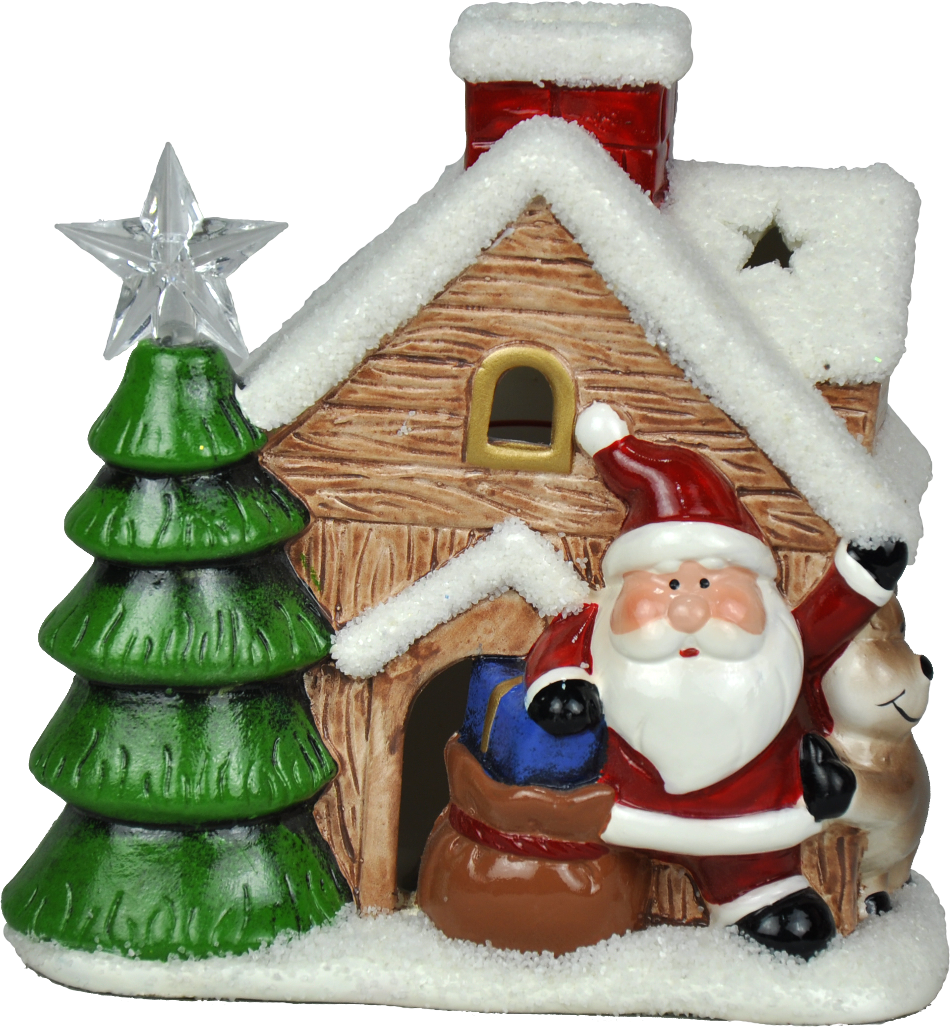 Linha - Casinha De Papai Noel De Enfeite (2021x2212), Png Download