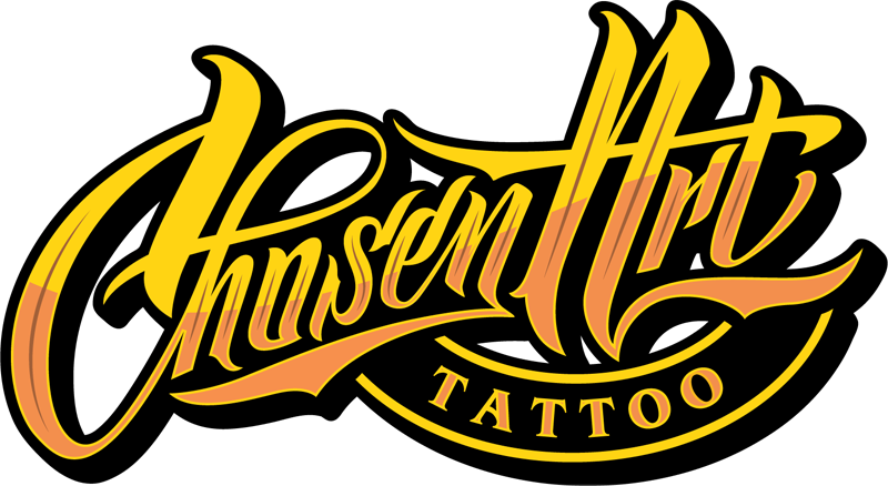 Chosen Art Tattoo Logo - Logos Tattoo Shops (800x438), Png Download
