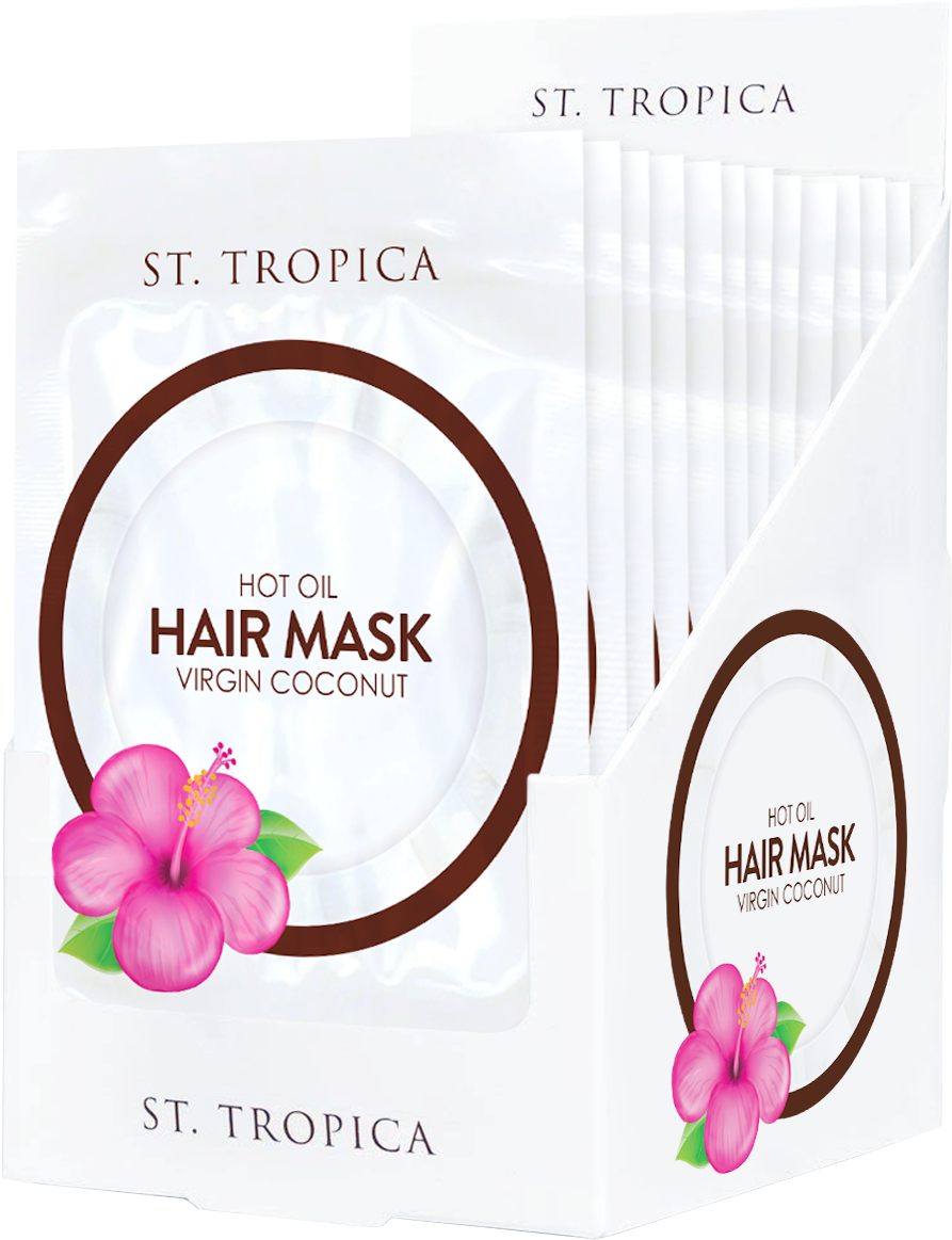 Tropica Coconut Oil Hair Mask 12-pack - St. Tropica Organic Coconut Hot Oil Hair Mask (1200x1200), Png Download