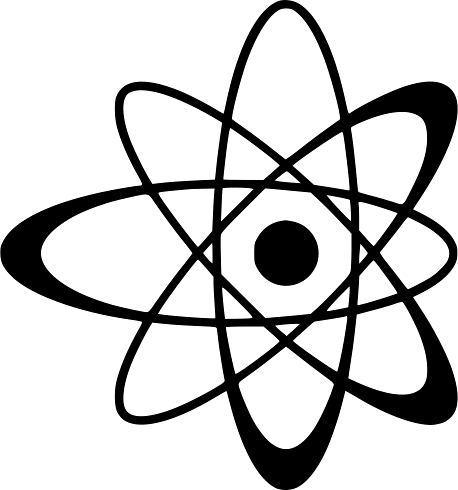 Atom Symbol Comments - Black And White Atom (916x980), Png Download