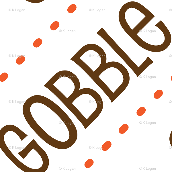 Thanksgiving Turkey Gobble Gobble Thanksgiving Pattern - Thanksgiving (600x600), Png Download