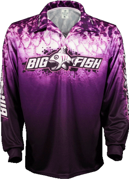 Bigfish Purple Scales Long Sleeve Fishing Sun Shirts (600x600), Png Download