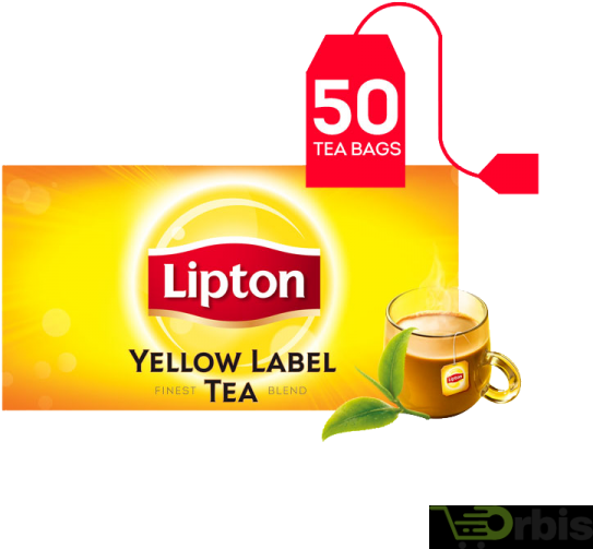 Lipton Yellow Label 50 Tea Bags Unilever - Lipton Tea Bag Png (600x600), Png Download