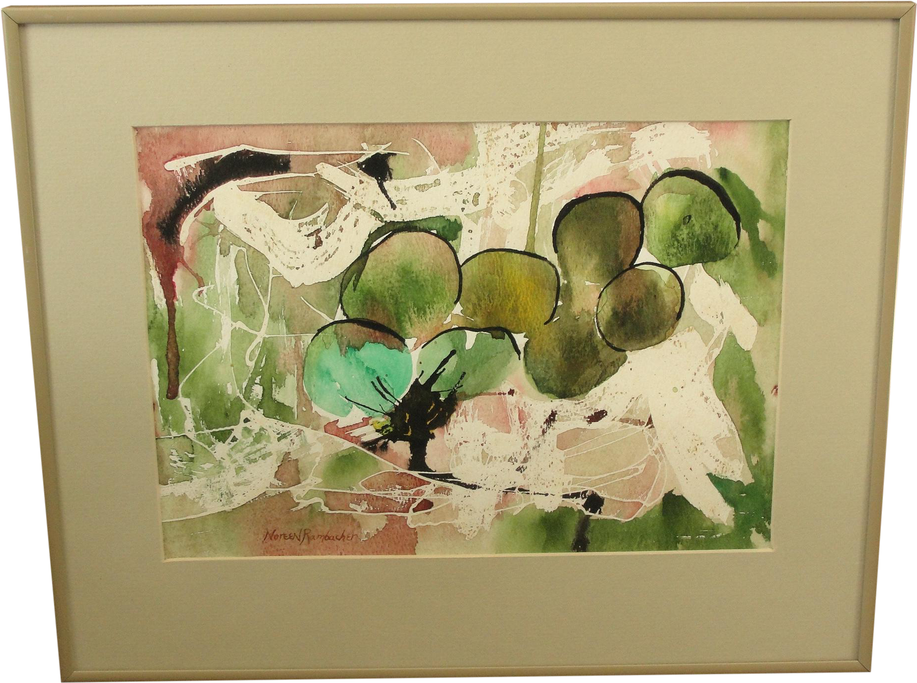 Colorful Abstract Watercolor Painting By Noreen Ramsbacher - Picture Frame (2050x1526), Png Download