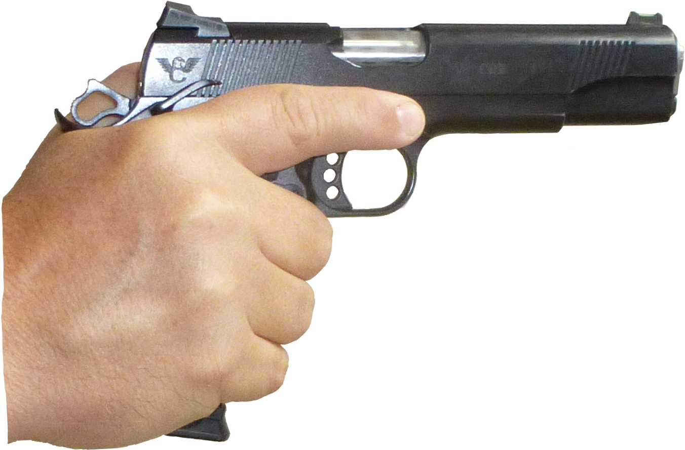 Gun In Hand Png Image - Hand With Gun No Background (1421x949), Png Download