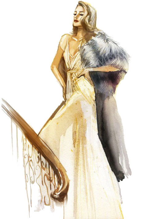 Watercolor Painting Drawing Fashion Illustration - Ламбре 8 (500x750), Png Download