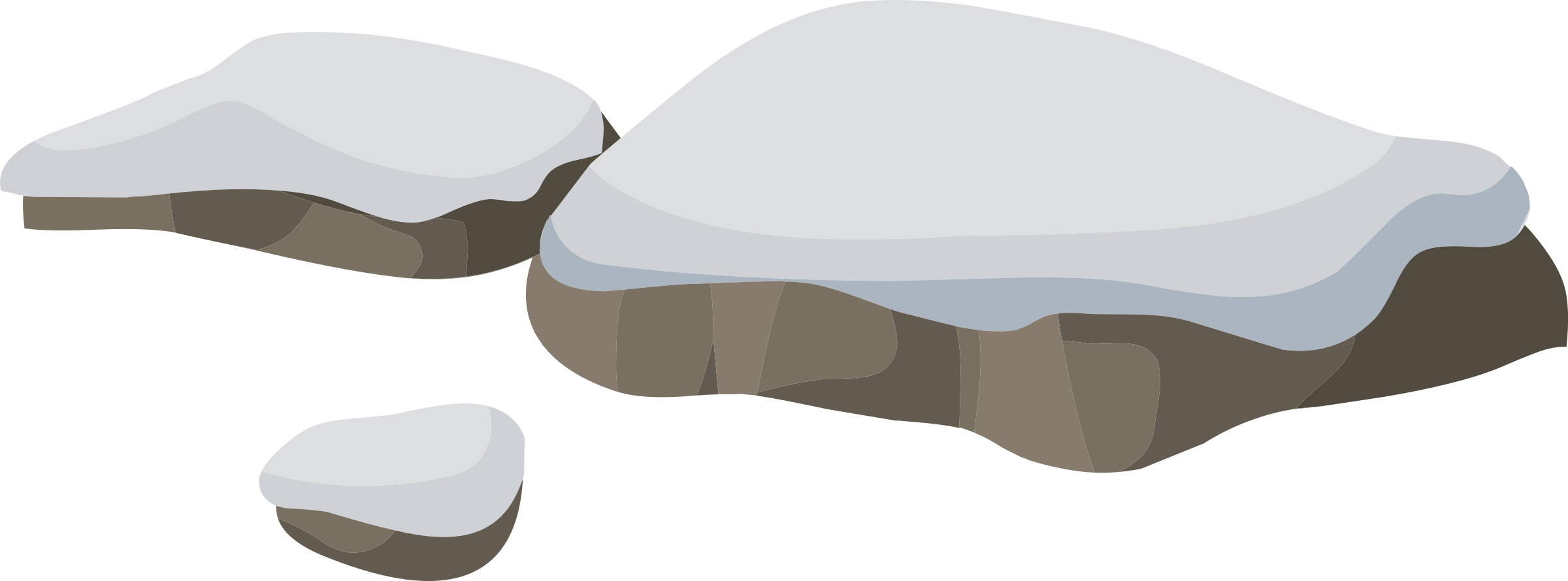 Rock Png - Snowy Rock Clipart (2400x890), Png Download