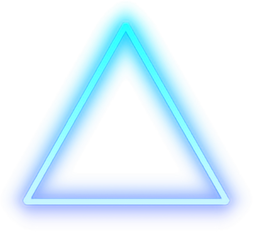 Triangle Blue Glow Light Shape Cool - Neon Png For Picsart (1024x1024), Png Download