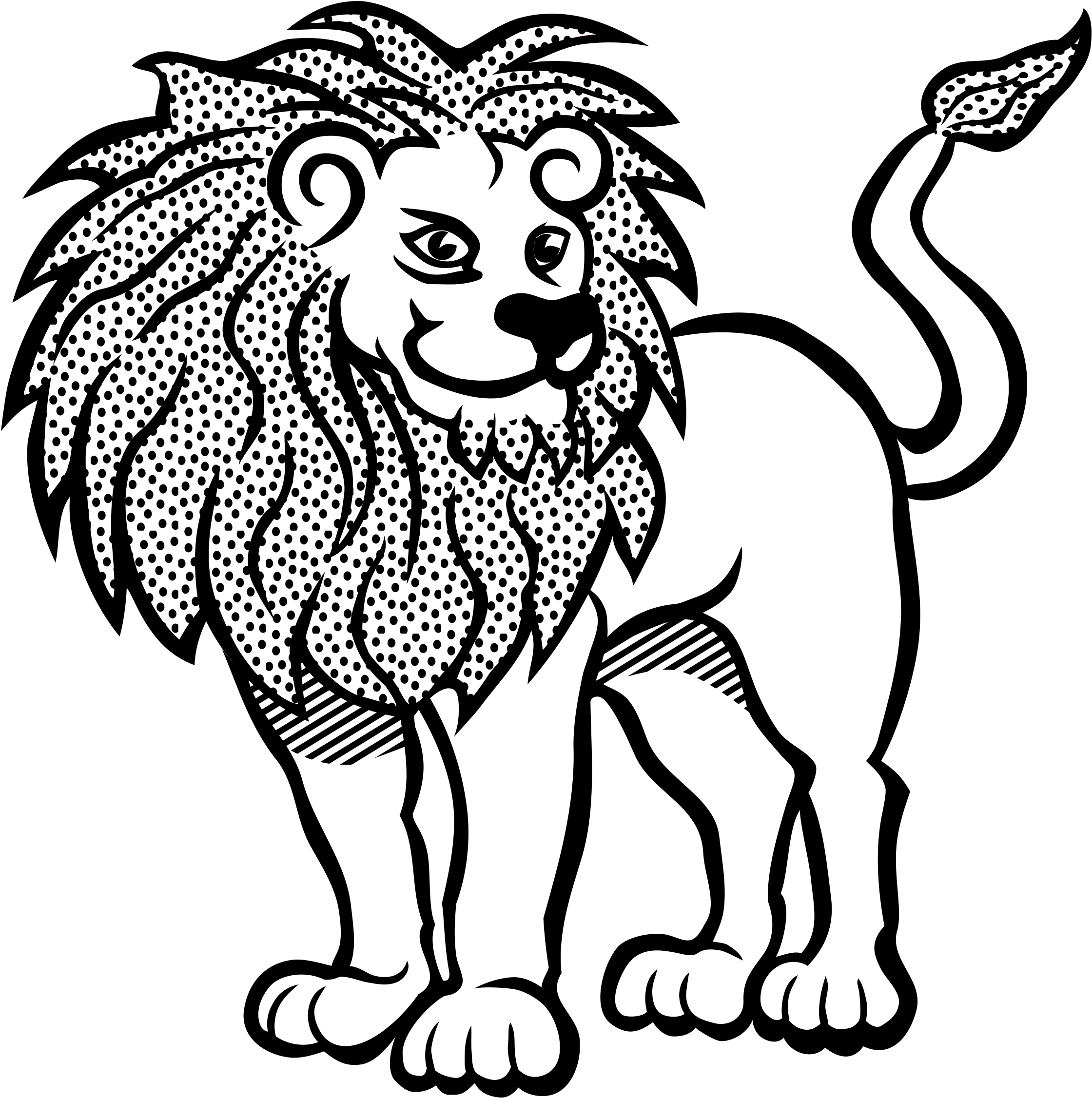 Lion Png Clipart - Line Art Of Lion (716x720), Png Download