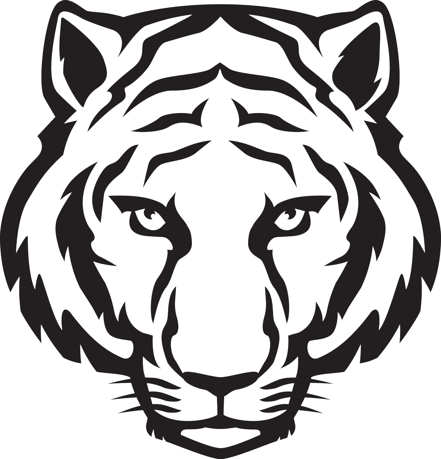 Tiger Face Png Download Image - Easy Drawing Of A Tiger (1510x1571), Png Download