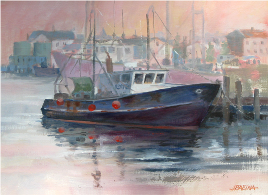 Gloucester Work Boat - Painting (550x550), Png Download