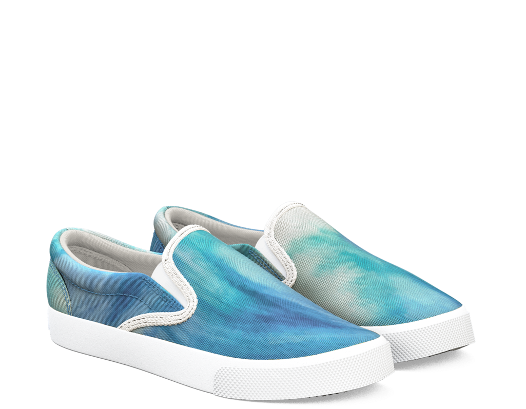 Watercolor Wave - Slip-on Shoe (480x480), Png Download