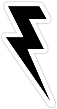 Black And White Lightning Bolt" Stickers By Gamebantz - Killers Lightning Bolt Logo (375x360), Png Download