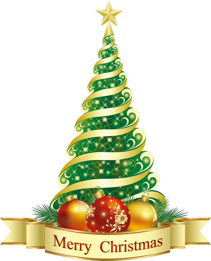 Merry Christmas With Christmas Tree (670x830), Png Download