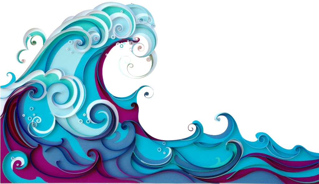 This Graphics Is Wave Transparent About The Free,matting - Make Waves Out Of Paper (1024x735), Png Download