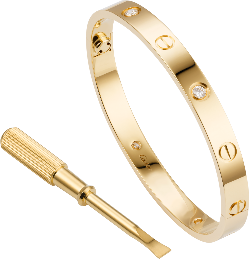 Love Bracelet, 4 Diamonds - Cartier Love Bracelet Authentic (982x1024), Png Download