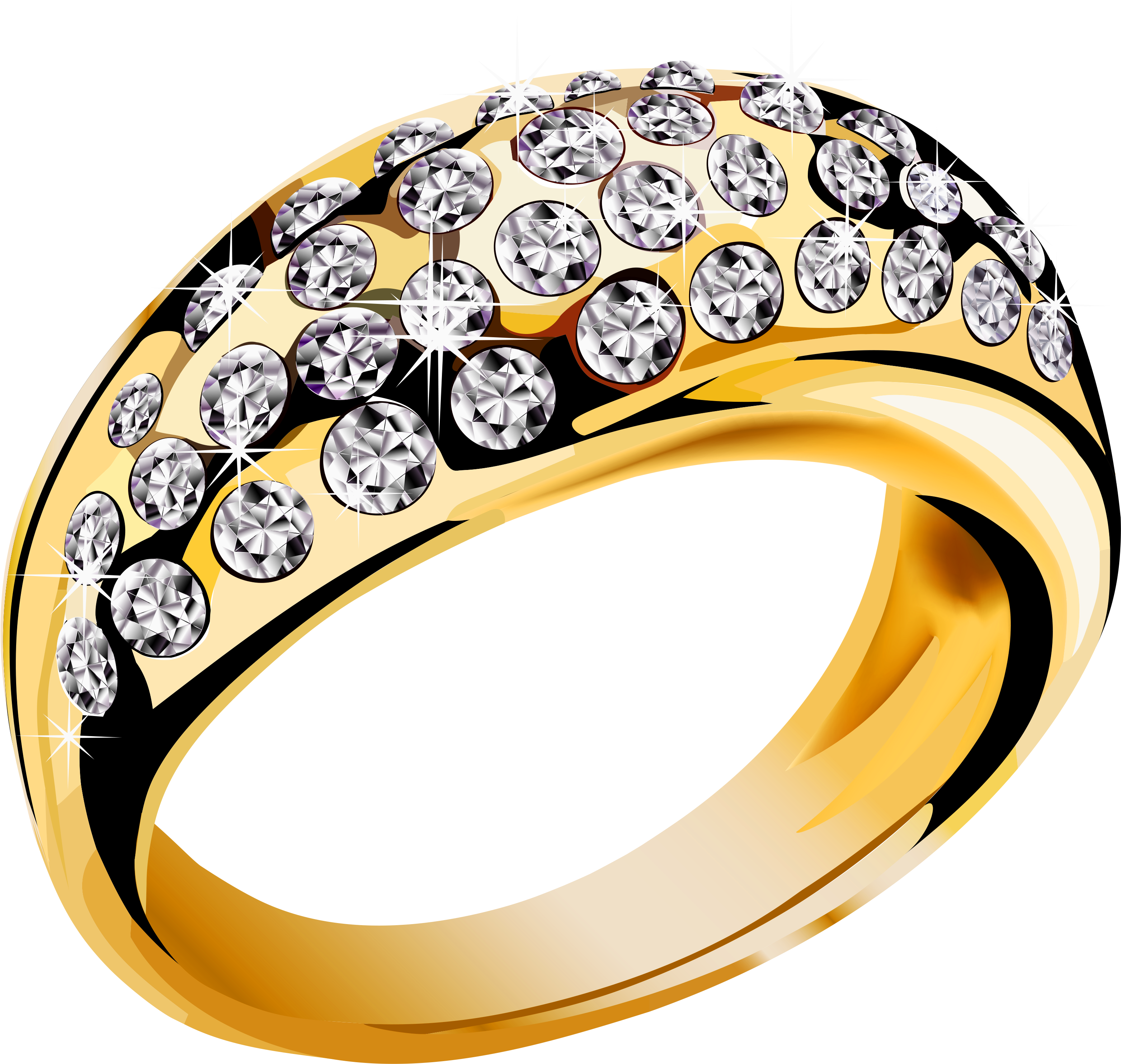 Gold Ring With Diamonds Png Image - Gold Jewellery Ring Png (3269x3132), Png Download