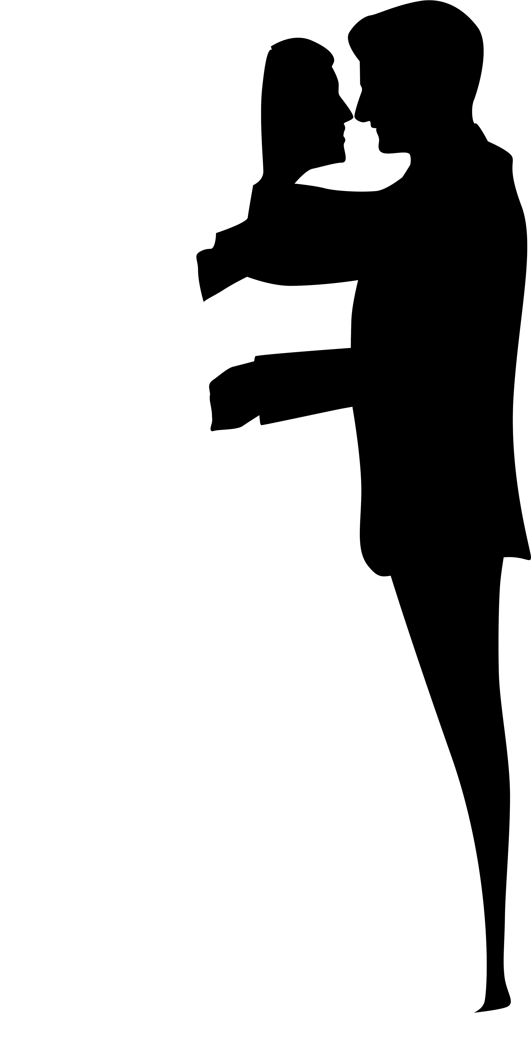 Wedding Couple Silhouettes Clip Art - Wedding Couple Silhouette Transparent (2260x4500), Png Download