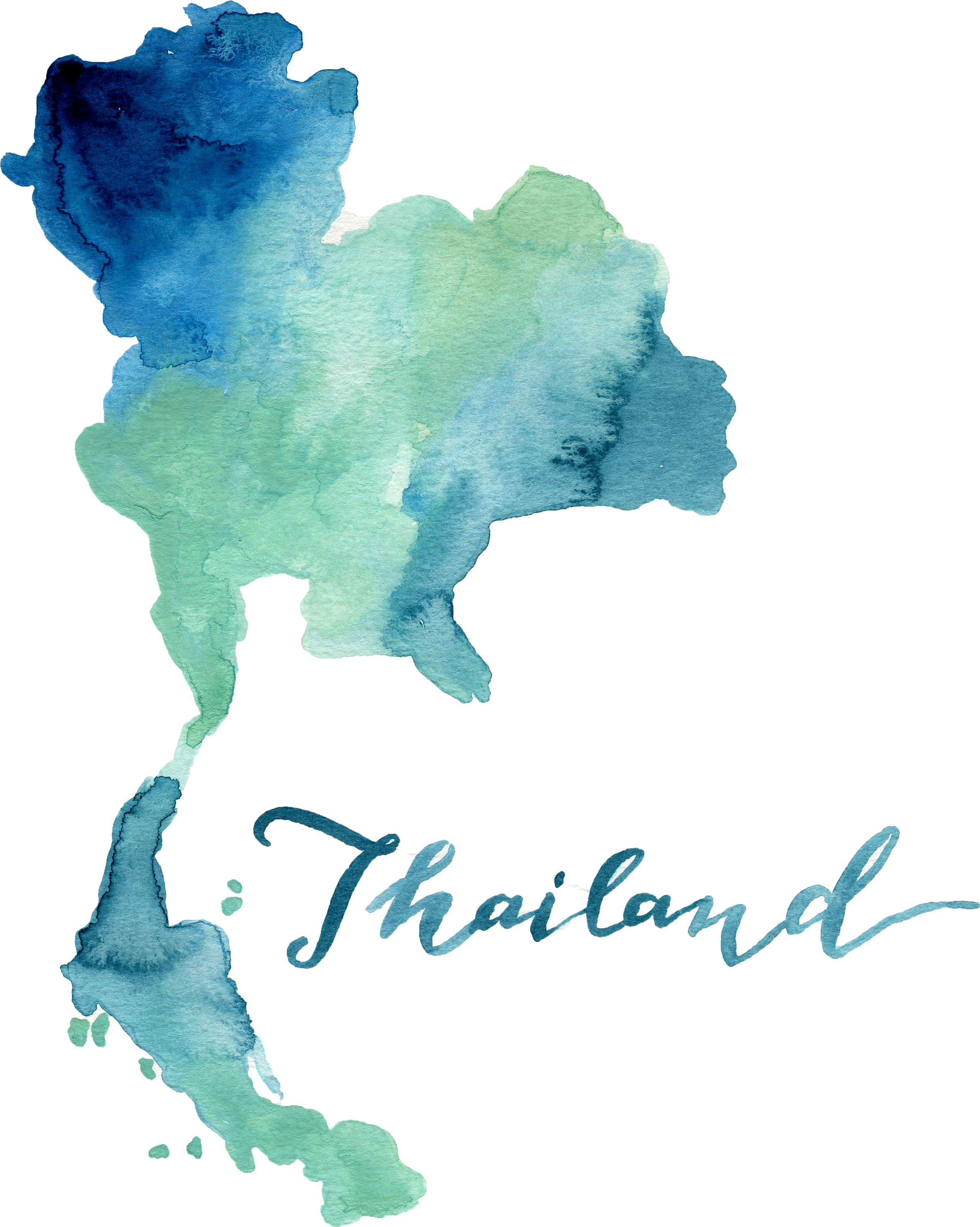 Transparent Maps Watercolor Banner Black And White - Thailand Map Png (2421x3031), Png Download