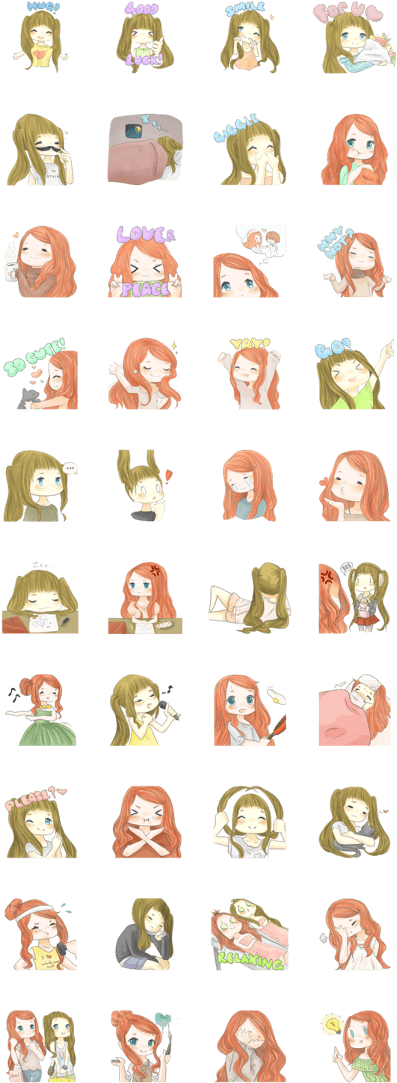 Kawaii Watercolor Set (420x1121), Png Download