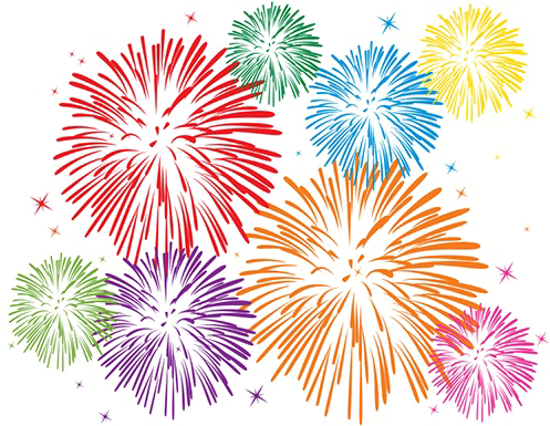 New Year Fireworks Png Photo - Fireworks With White Background (500x415), Png Download