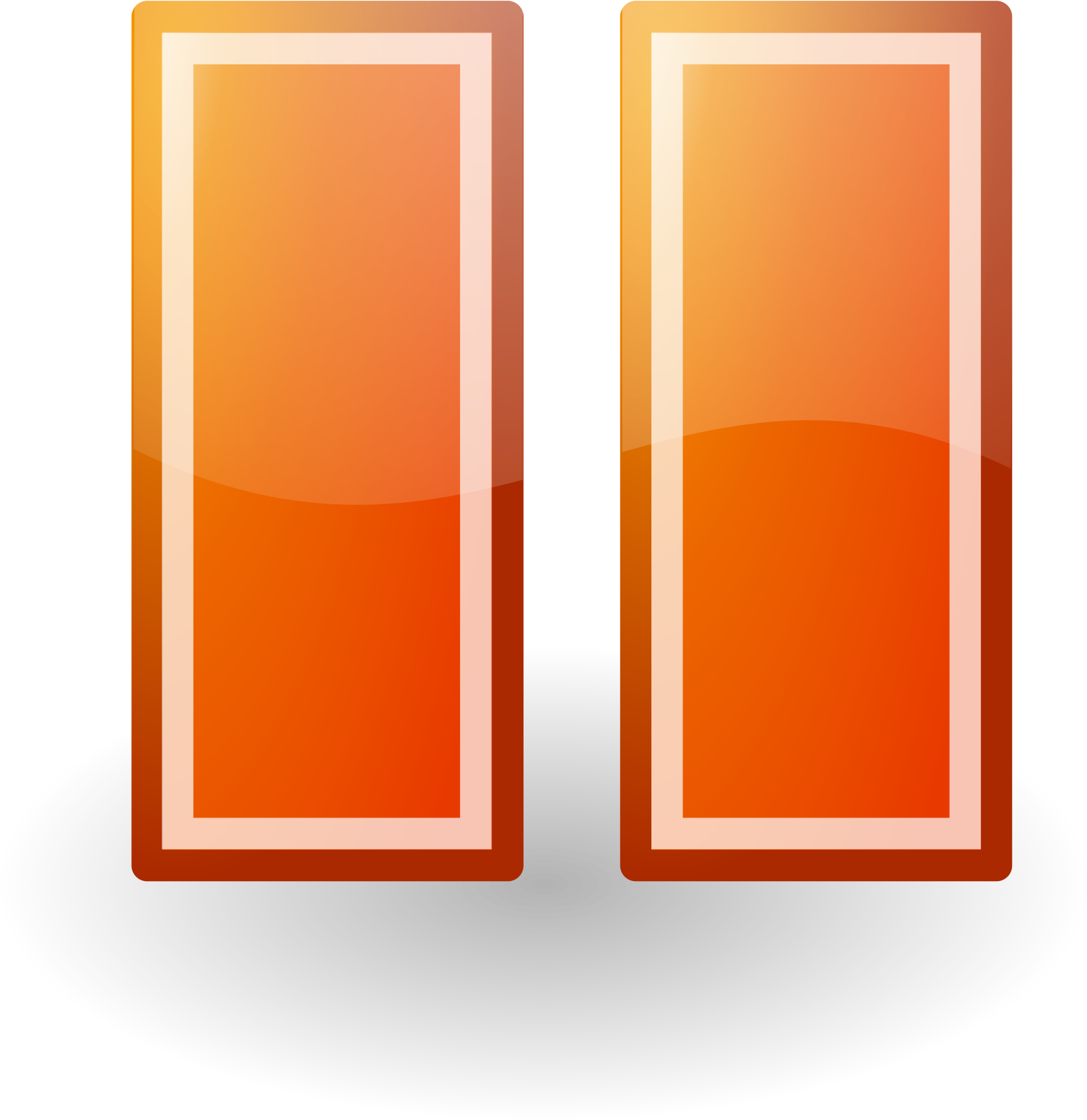This Free Icons Png Design Of Pause Orange Button Tango (2360x2400), Png Download