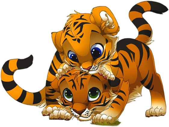 Banner Royalty Free Baby Tiger Clipart - Tigers Clipart (590x431), Png Download