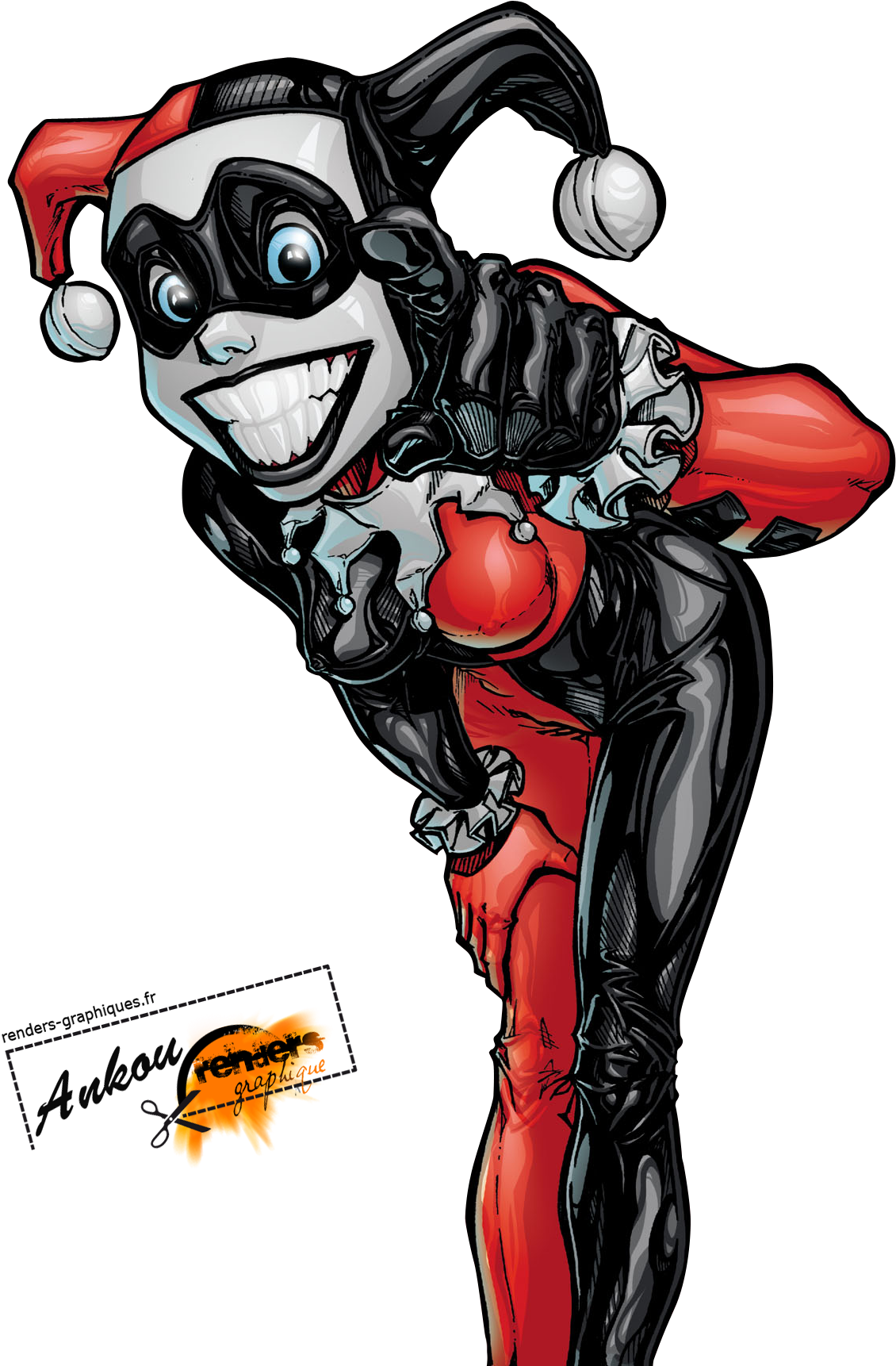 Png Black And White Harley Quinn Clipart Background - Harley Quinn Dc Png (1304x1912), Png Download