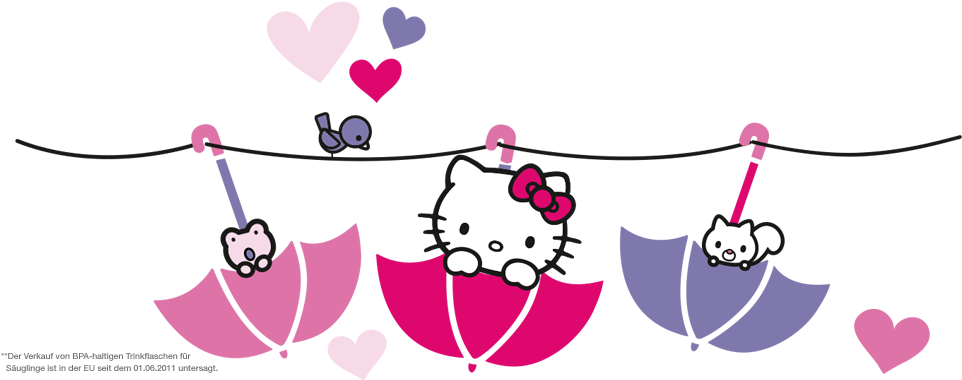 Free Pink Hello Kitty Png - Hello Kitty (988x380), Png Download