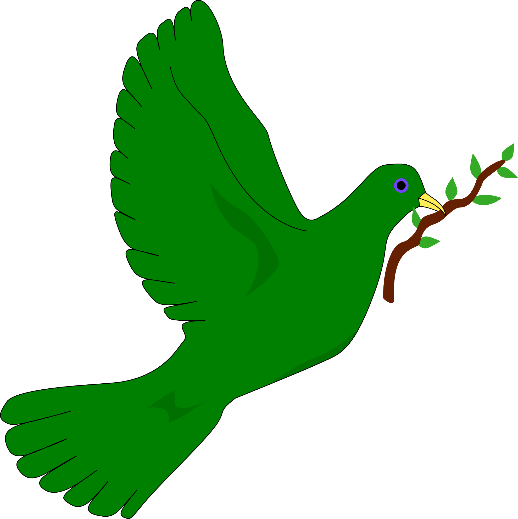 Dove Clipart Green - Dove With Olive Branch Oval Ornament (1979x1986), Png Download
