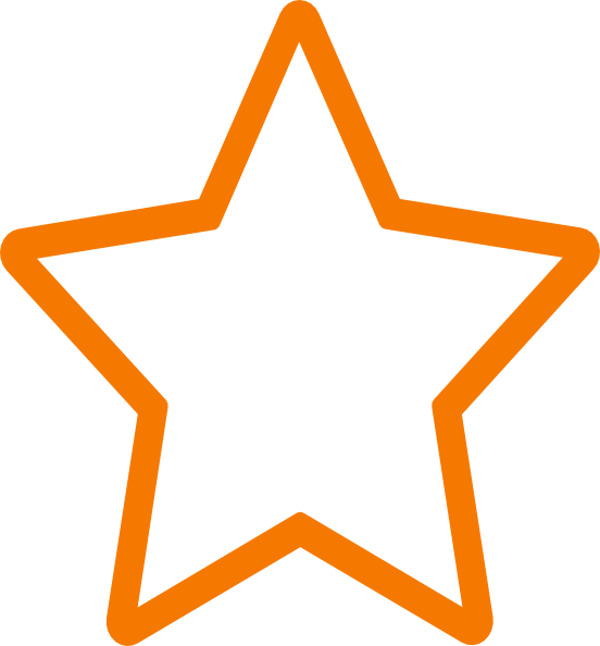 Small - Orange Star Outline Clipart Transparent (552x594), Png Download