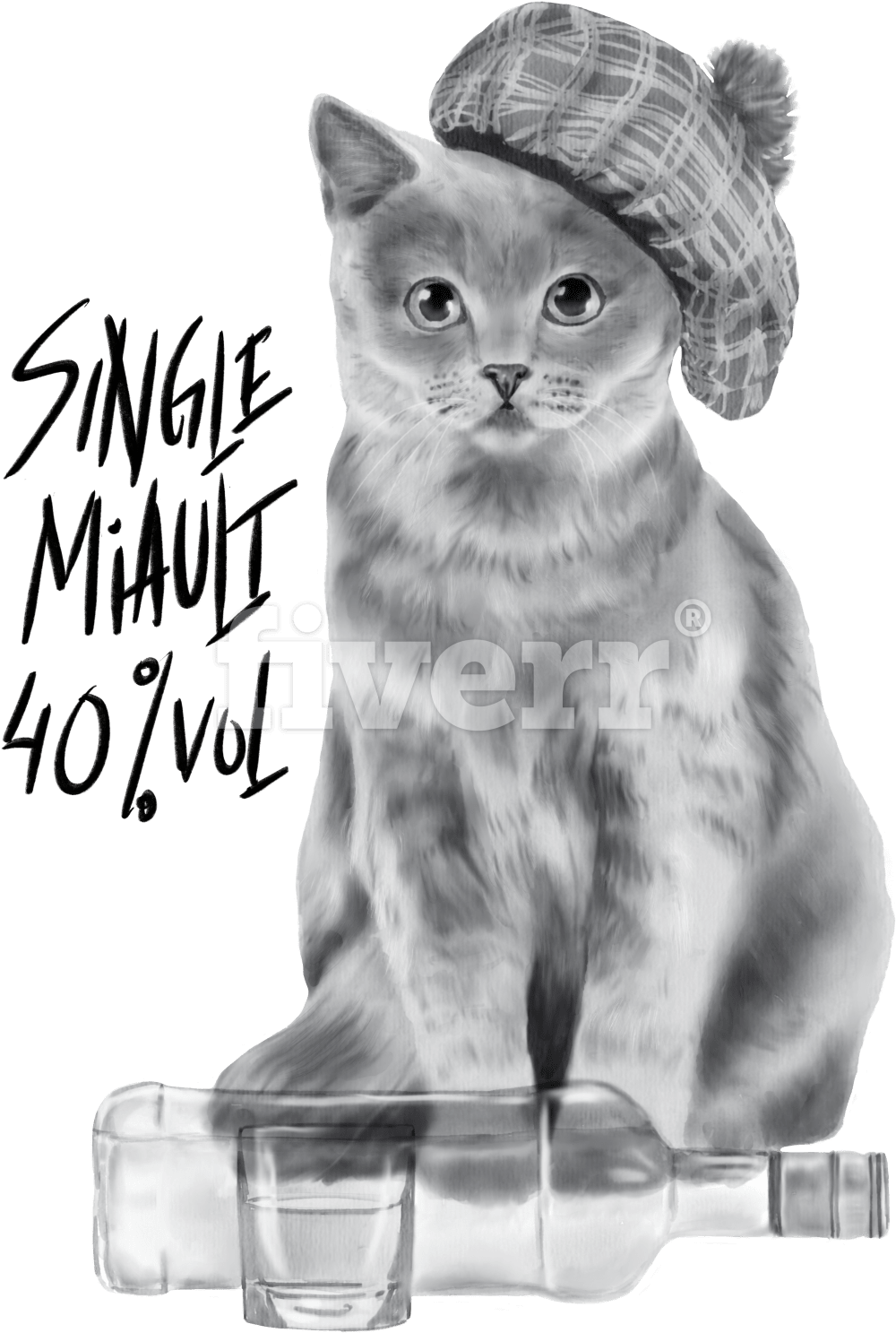 Draw A Portrait Of Your Pet Or Other Animal In Watercolor - Domestic Short-haired Cat (1200x1543), Png Download