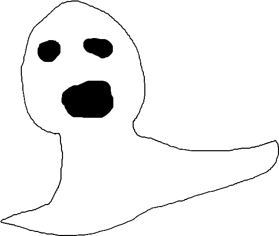 Hand Drawn Ghost (579x477), Png Download