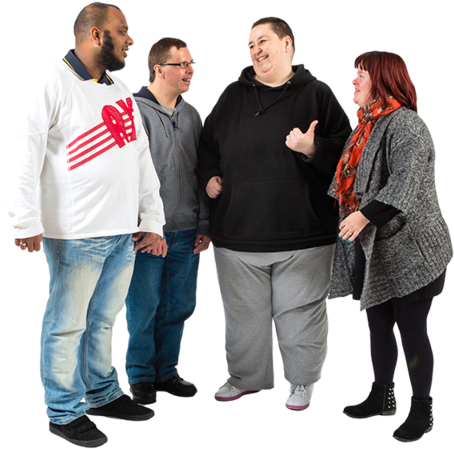 Four People Standing Together Talking - People Standing Png (480x480), Png Download