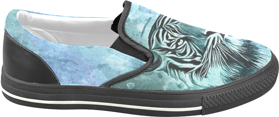 Watercolor Tiger Men's Unusual Slip-on Canvas Shoes - Shoe (1000x1000), Png Download
