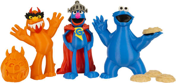 Including Cookie Monster, Grover And Frazzle, Available - Sesame Street 3d Model (600x287), Png Download